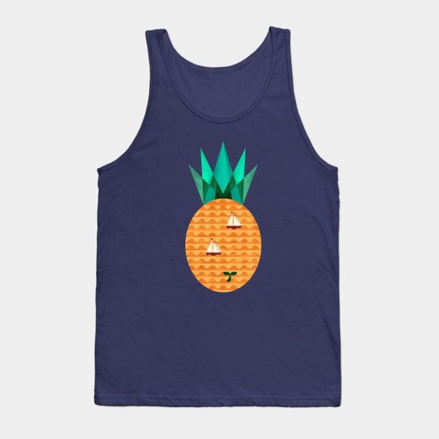 Pineapple Ocean Tank Top by coffeeman